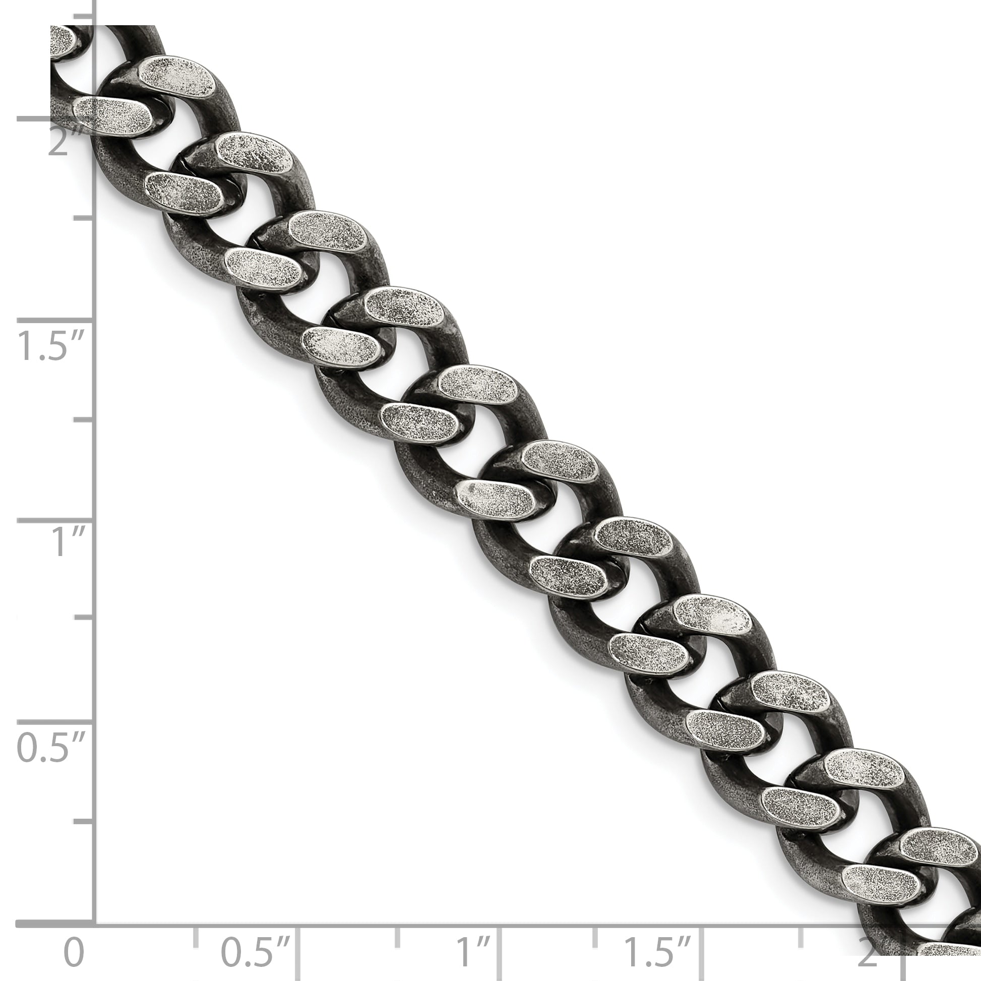 Chisel Stainless Steel Oxidized 9.25mm 22 inch Curb Chain