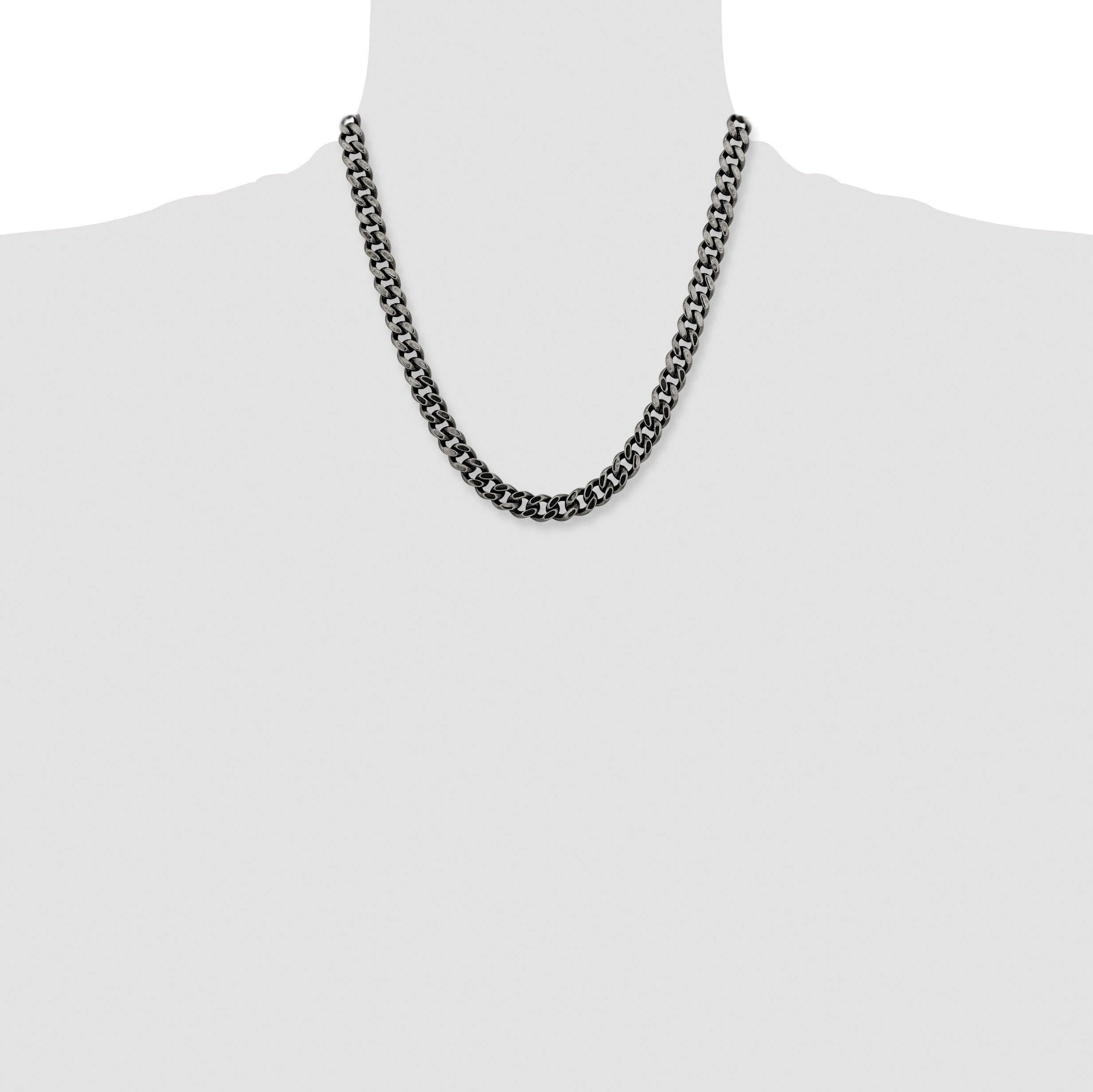 Men's Stainless Steel Curb Chain Necklace 9.25mm