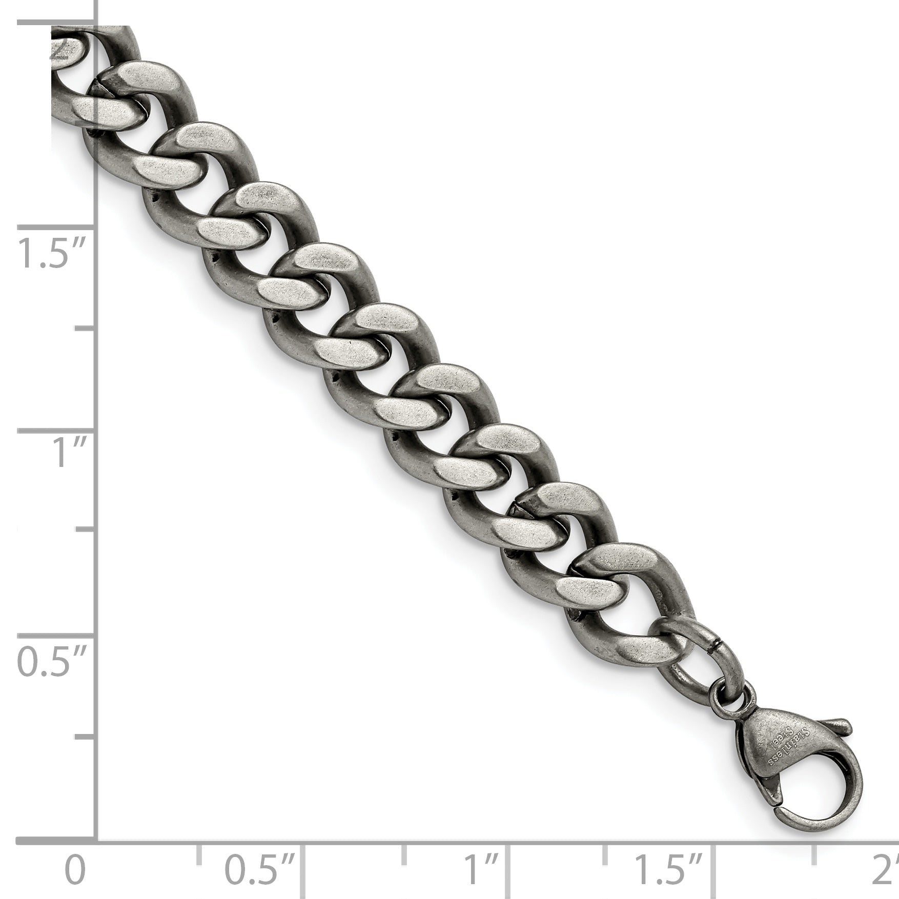 Chisel Stainless Steel Oxidized 9.25mm 9 inch Curb Chain Secondary image