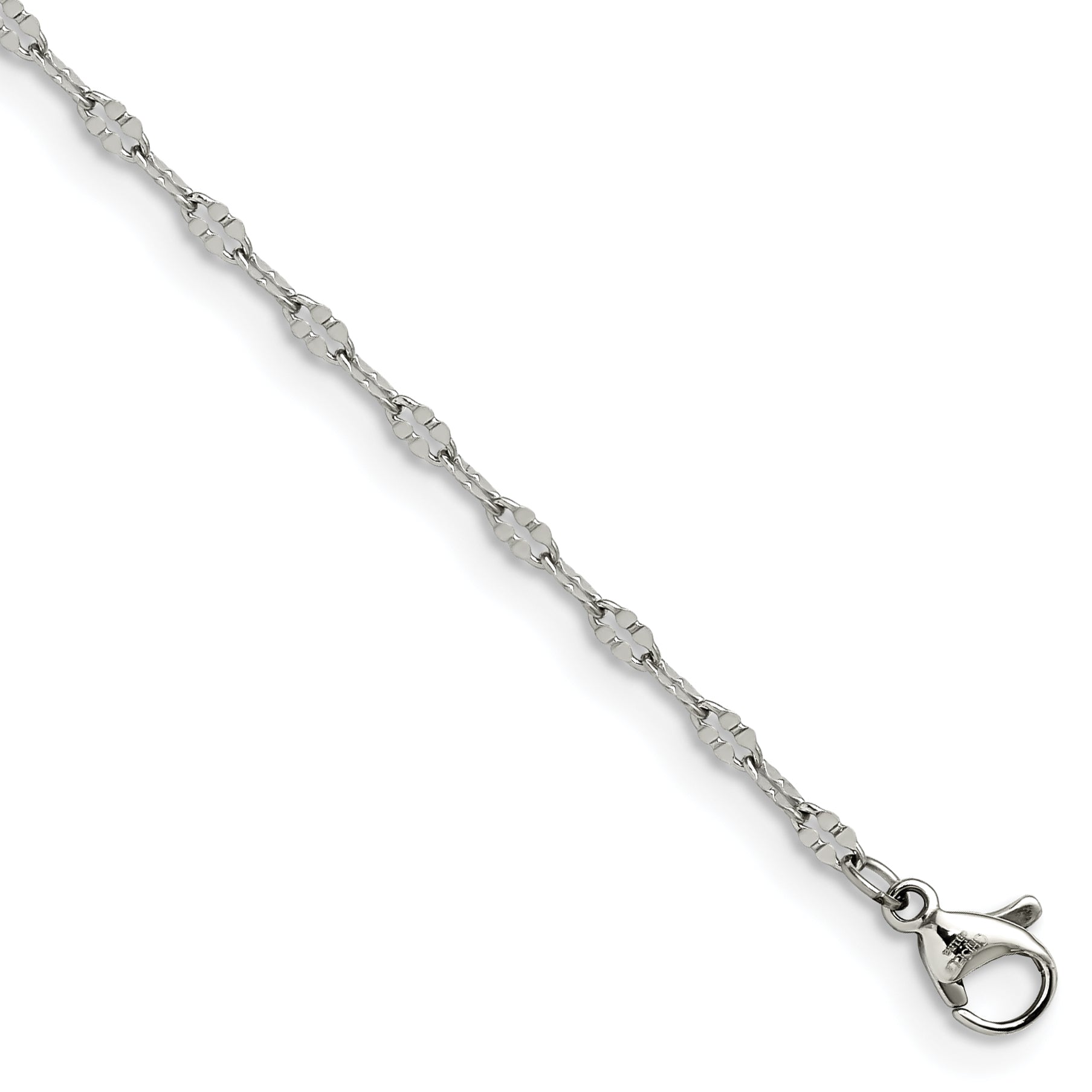 Chisel Stainless Steel Polished 9.5 inch Fancy Link Chain Anklet Main image
