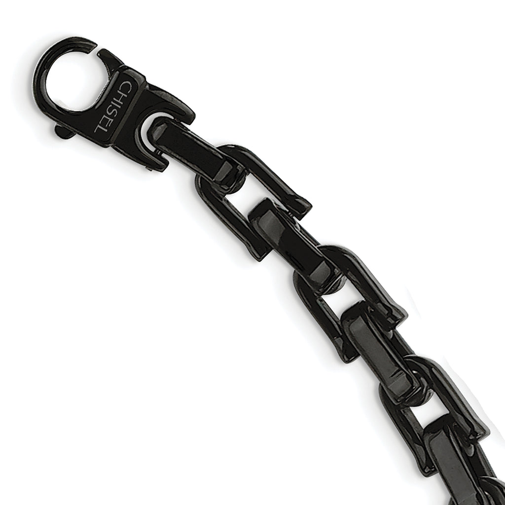 Chisel Stainless Steel Polished Black IP-plated 20 inch Link Necklace