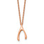 Stainless Steel Polished Rose IP-plated Wishbone 16in Necklace