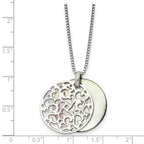 Stainless Steel Polished Mother of Pearl 18in Necklace