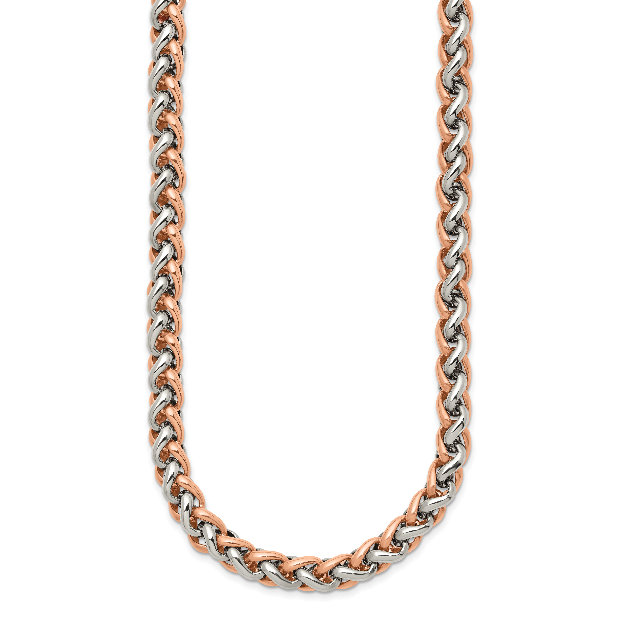 Chisel Stainless Steel Polished Rose IP-plated 24 inch Necklace