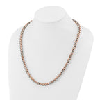 Chisel Stainless Steel Polished Rose IP-plated 24 inch Necklace