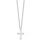 Chisel Stainless Steel Polished Small Cross Pendant on an 18 inch Cable Chain Necklace
