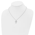 Chisel Stainless Steel Polished Small Cross Pendant on an 18 inch Cable Chain Necklace
