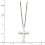 Chisel Stainless Steel Polished Small Cross Pendant on an 18 inch Cable Chain Necklace
