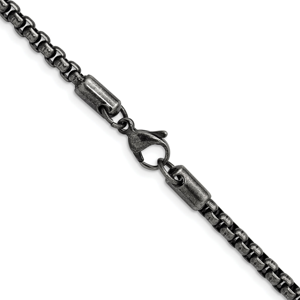Chisel Stainless Steel Antiqued and Polished 3.9mm Rounded Box Chain