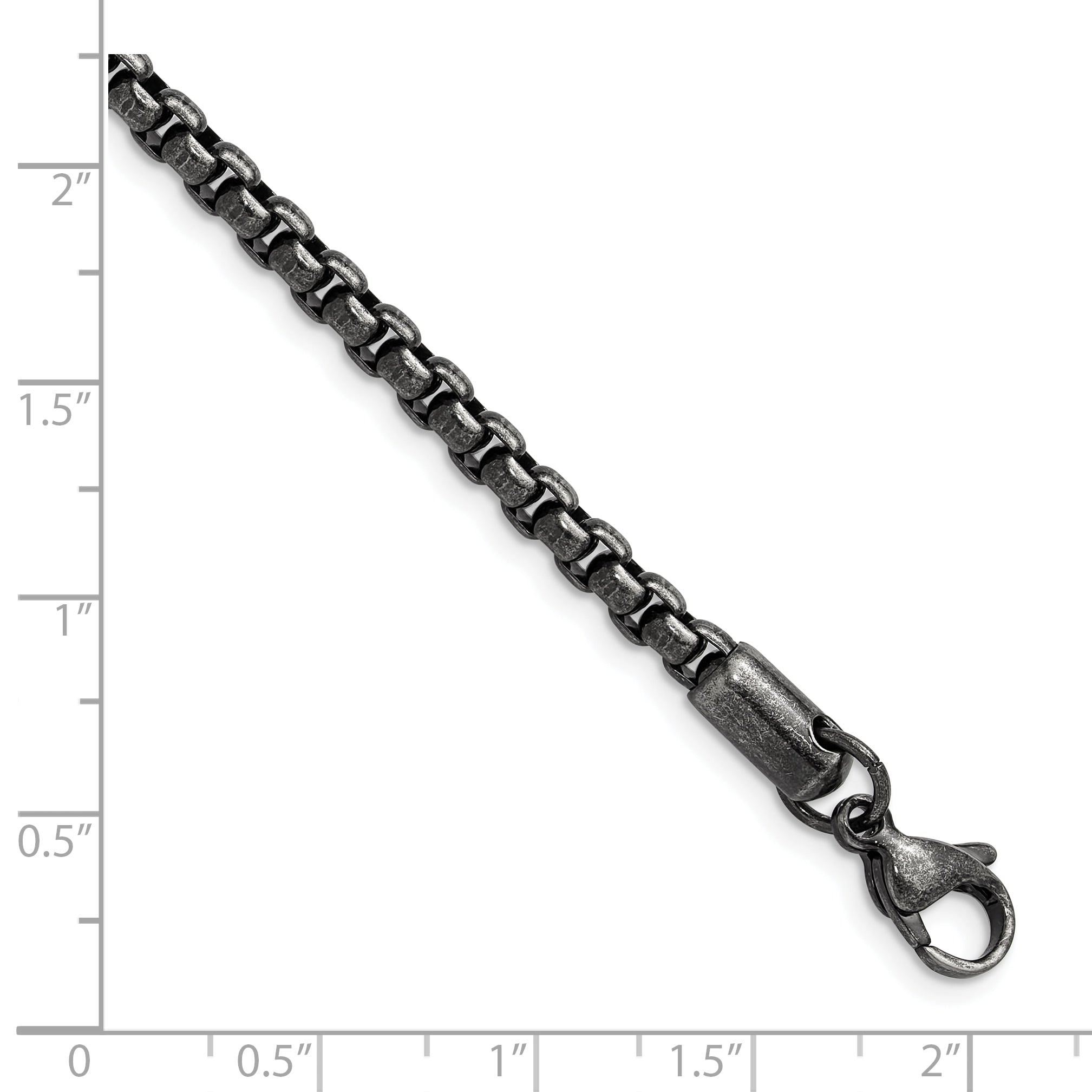 Chisel Stainless Steel Antiqued and Polished 3.9mm 24 inch Rounded Box Chain