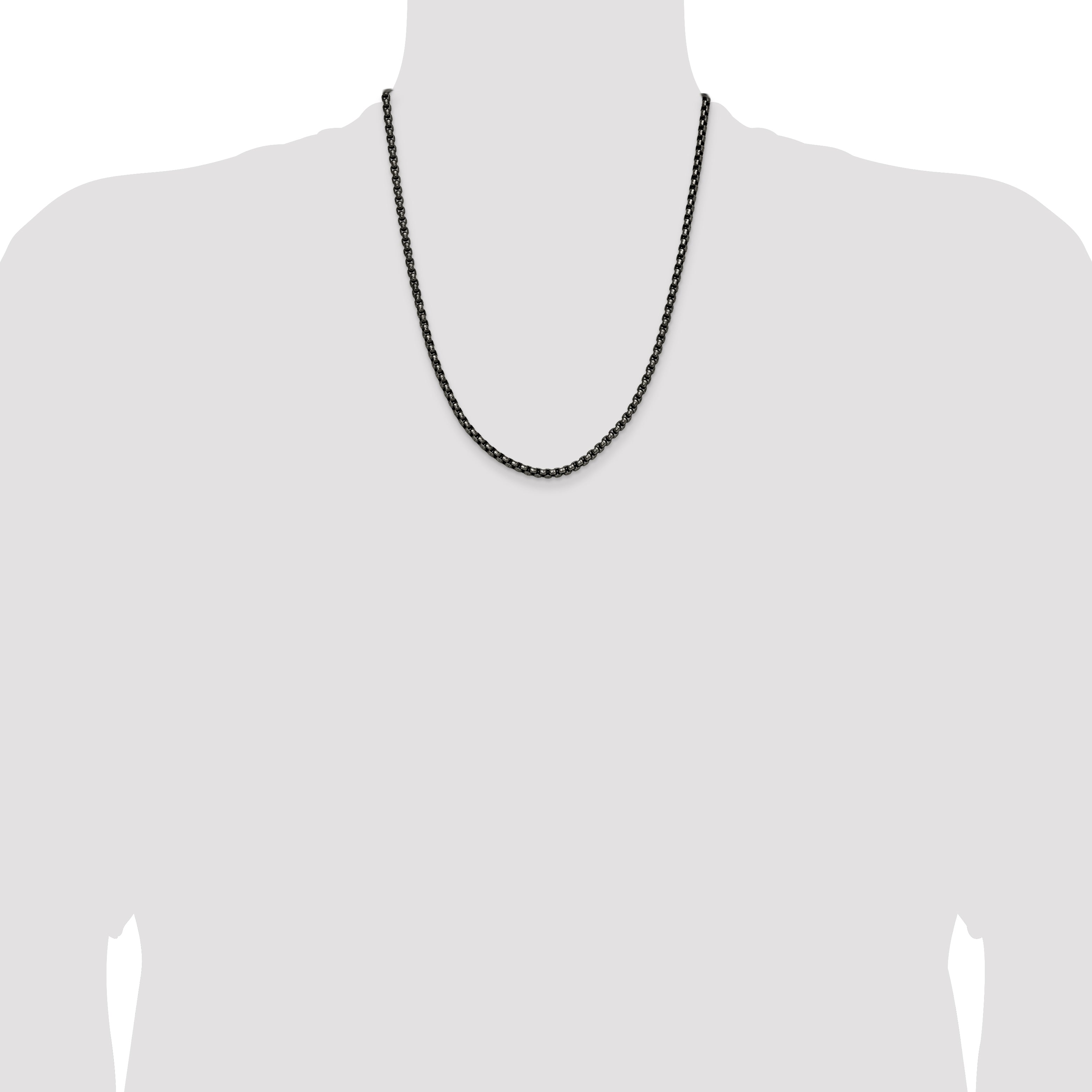 Chisel Stainless Steel Antiqued and Polished 3.9mm 22 inch Rounded Box Chain
