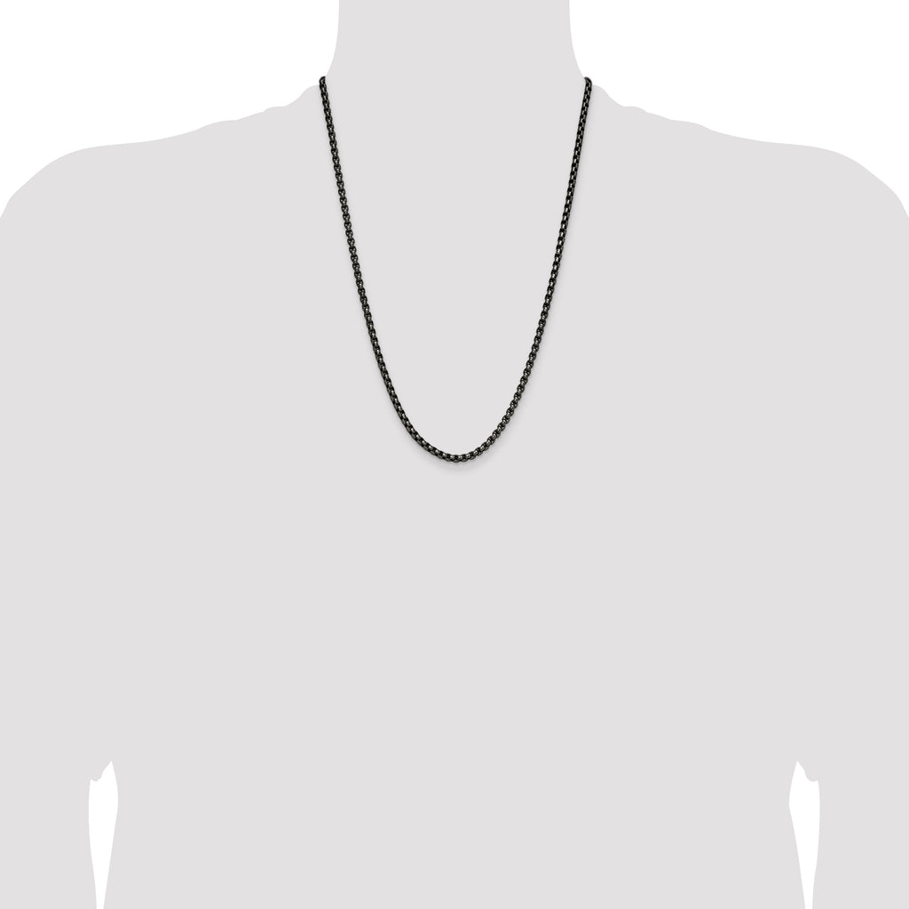 Chisel Stainless Steel Antiqued and Polished 3.9mm Rounded Box Chain