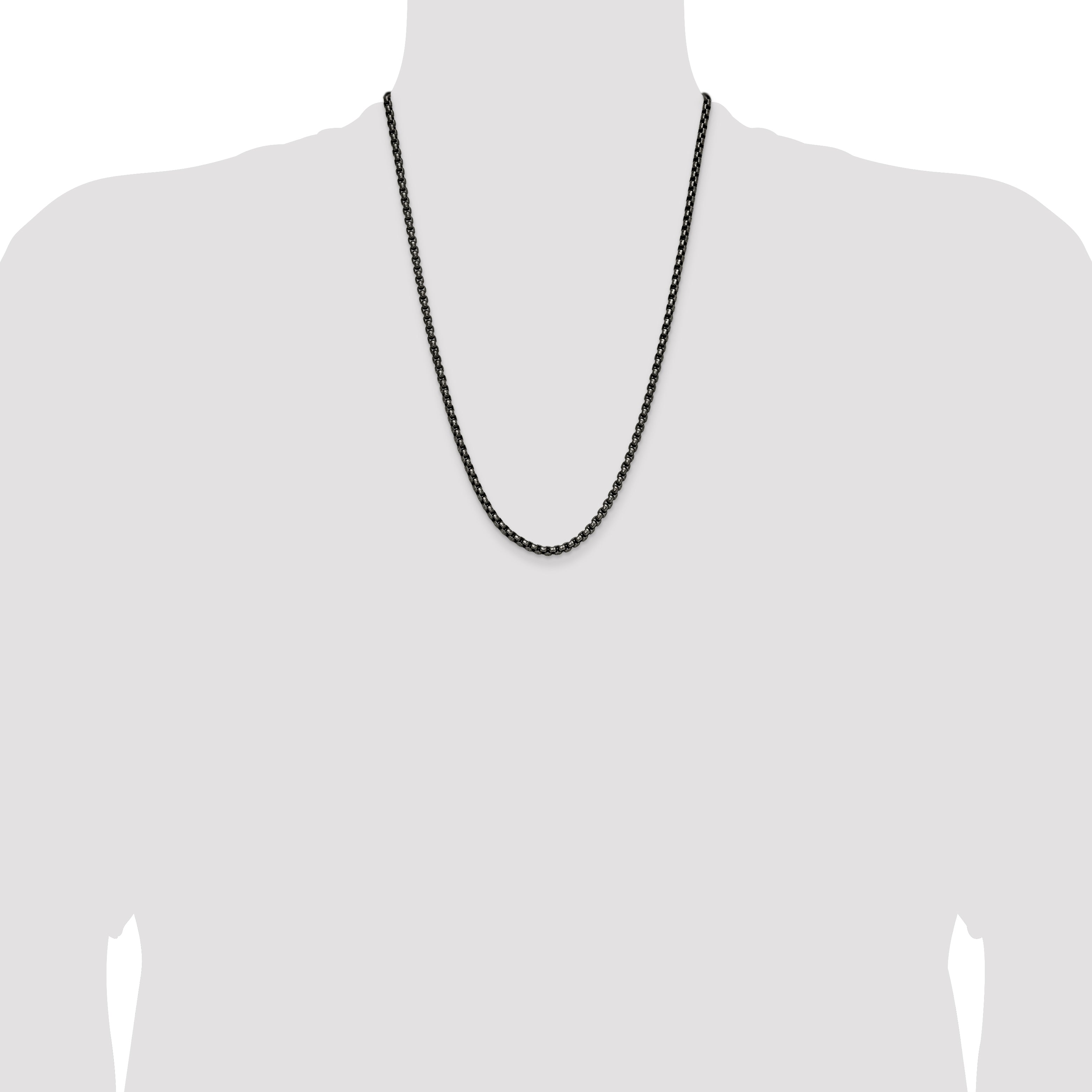Chisel Stainless Steel Antiqued and Polished 3.9mm Rounded Box Chain