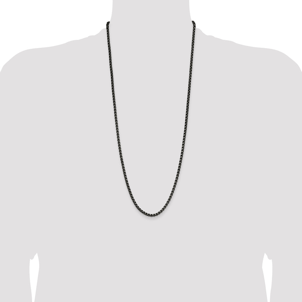 Chisel Stainless Steel Antiqued and Polished 3.9mm Rounded Box Chain