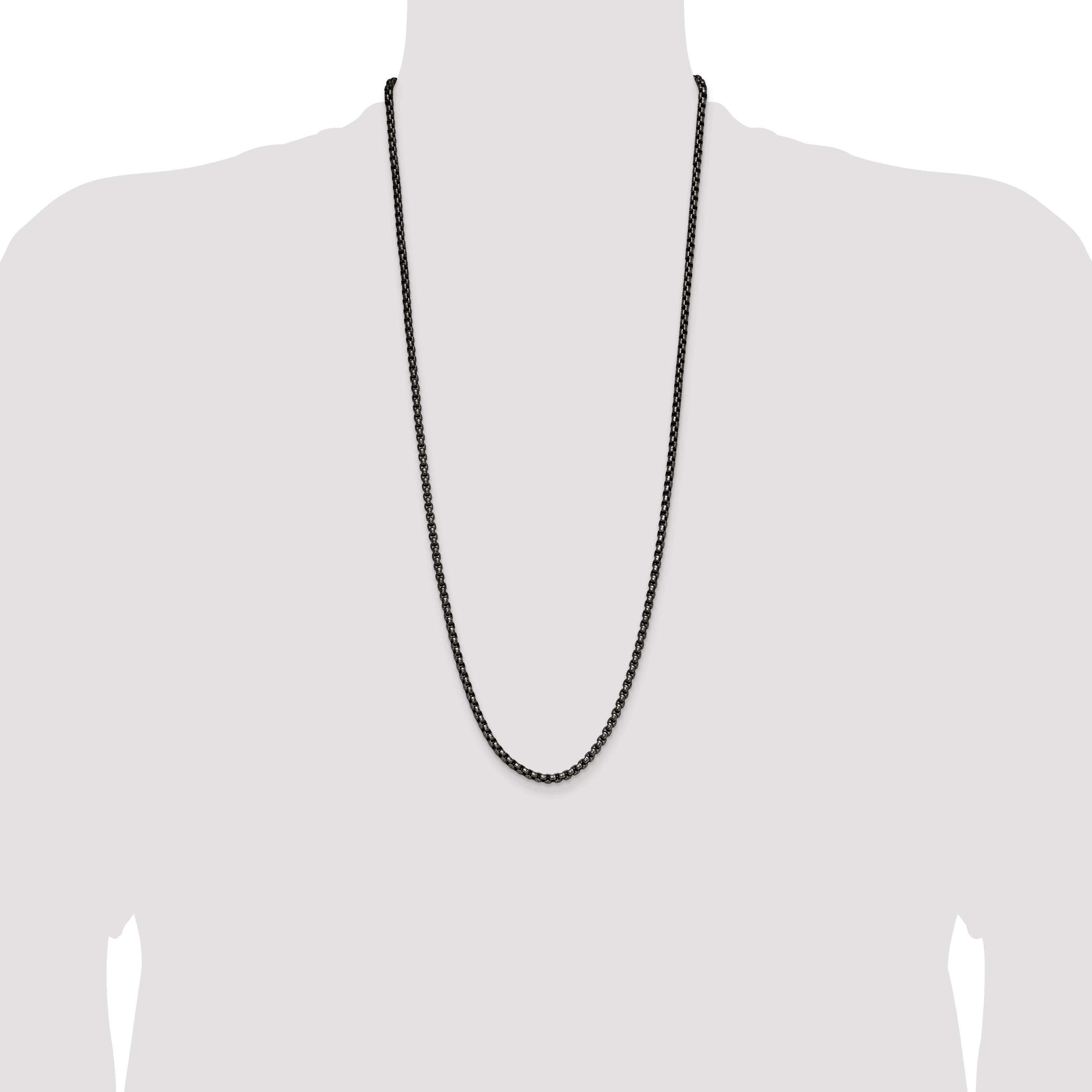 Chisel Stainless Steel Antiqued and Polished 3.9mm Rounded Box Chain