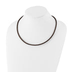 Chisel 4mm Genuine Leather Hexagon Weave 18 inch Necklace