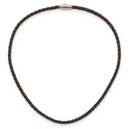 Chisel 4mm Genuine Leather Hexagon Weave Necklace