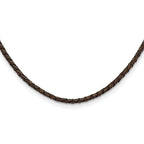 Chisel 4mm Genuine Leather Hexagon Weave Necklace