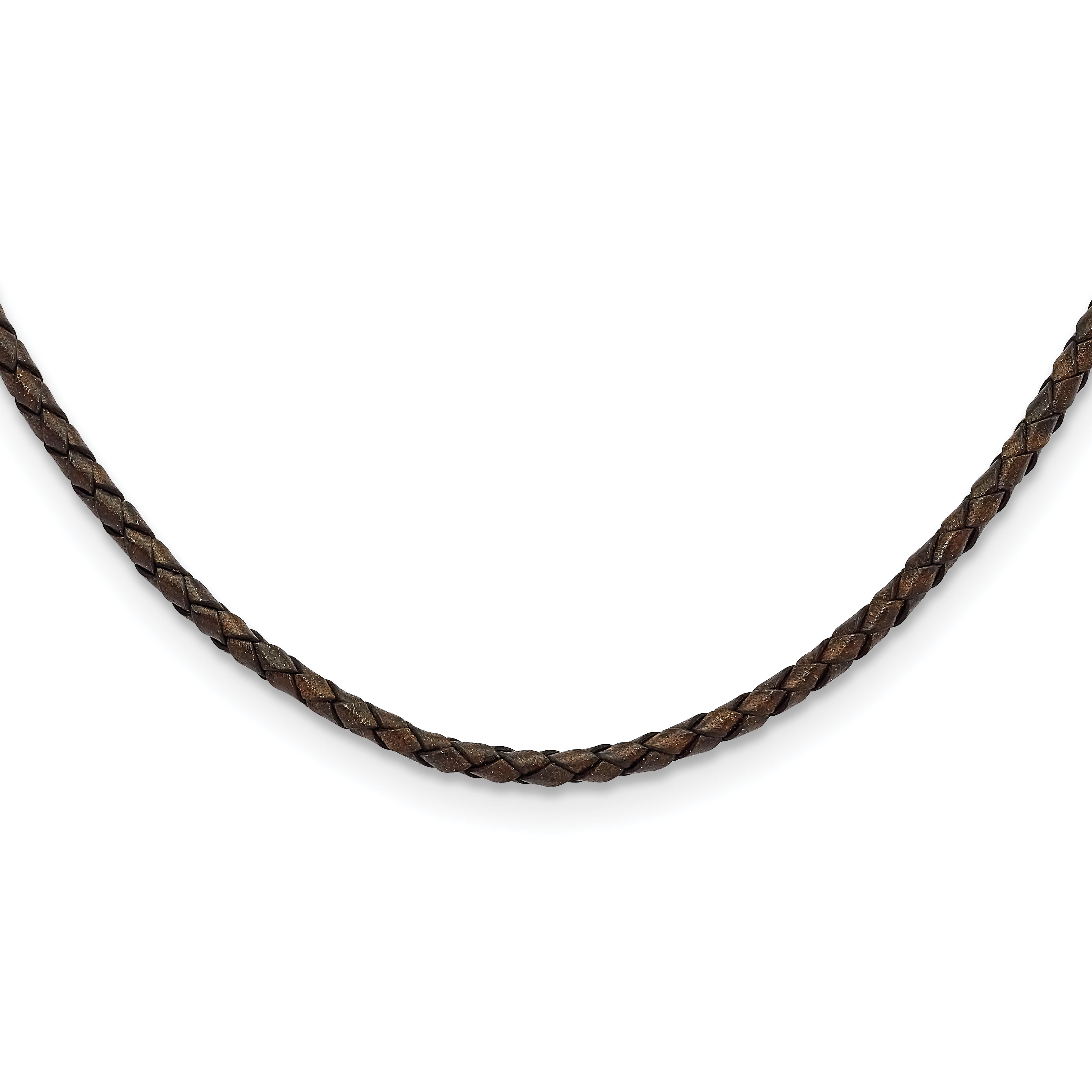 Chisel 4mm Genuine Leather Hexagon Weave Necklace