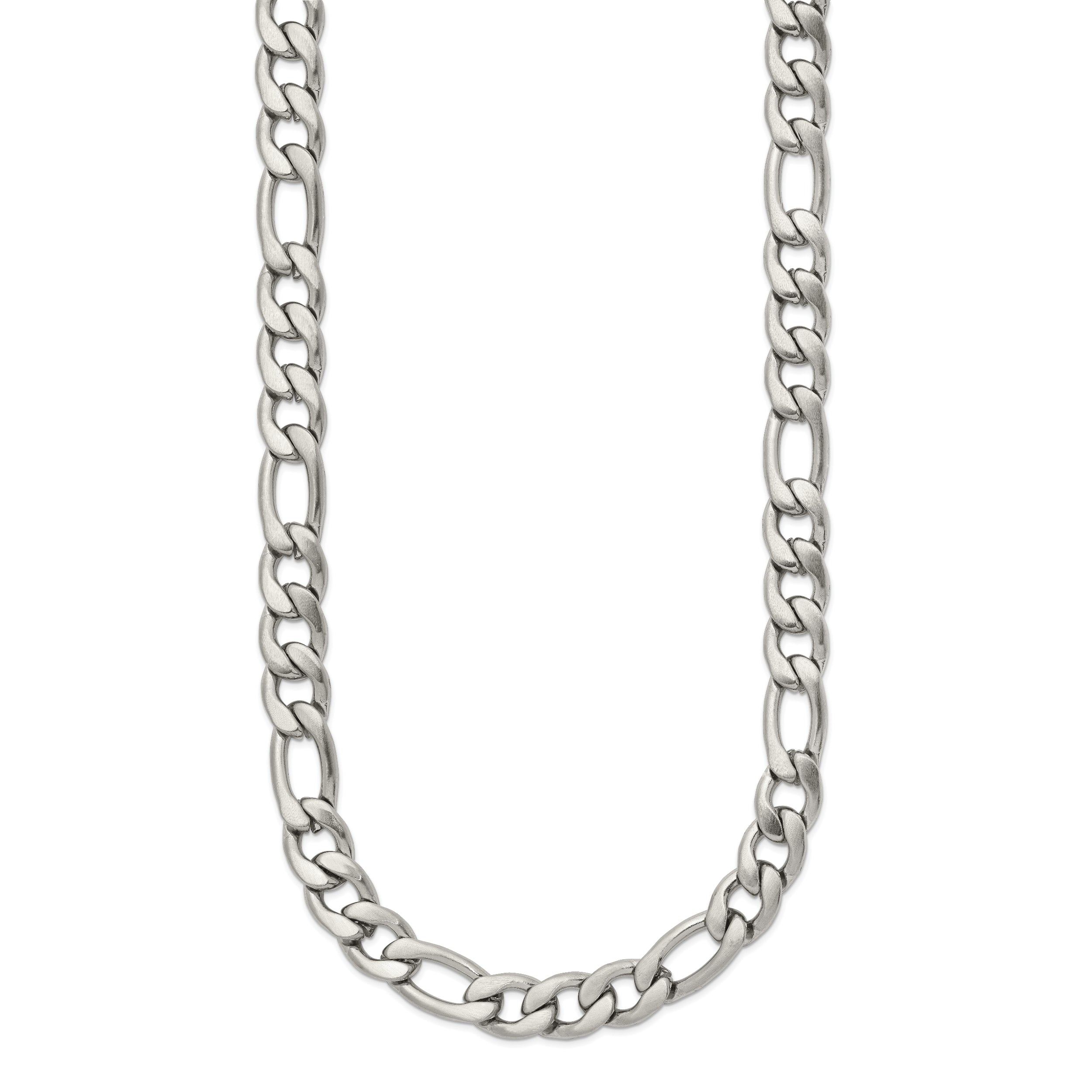Chisel Stainless Steel Satin 7mm 18 inch Figaro Chain