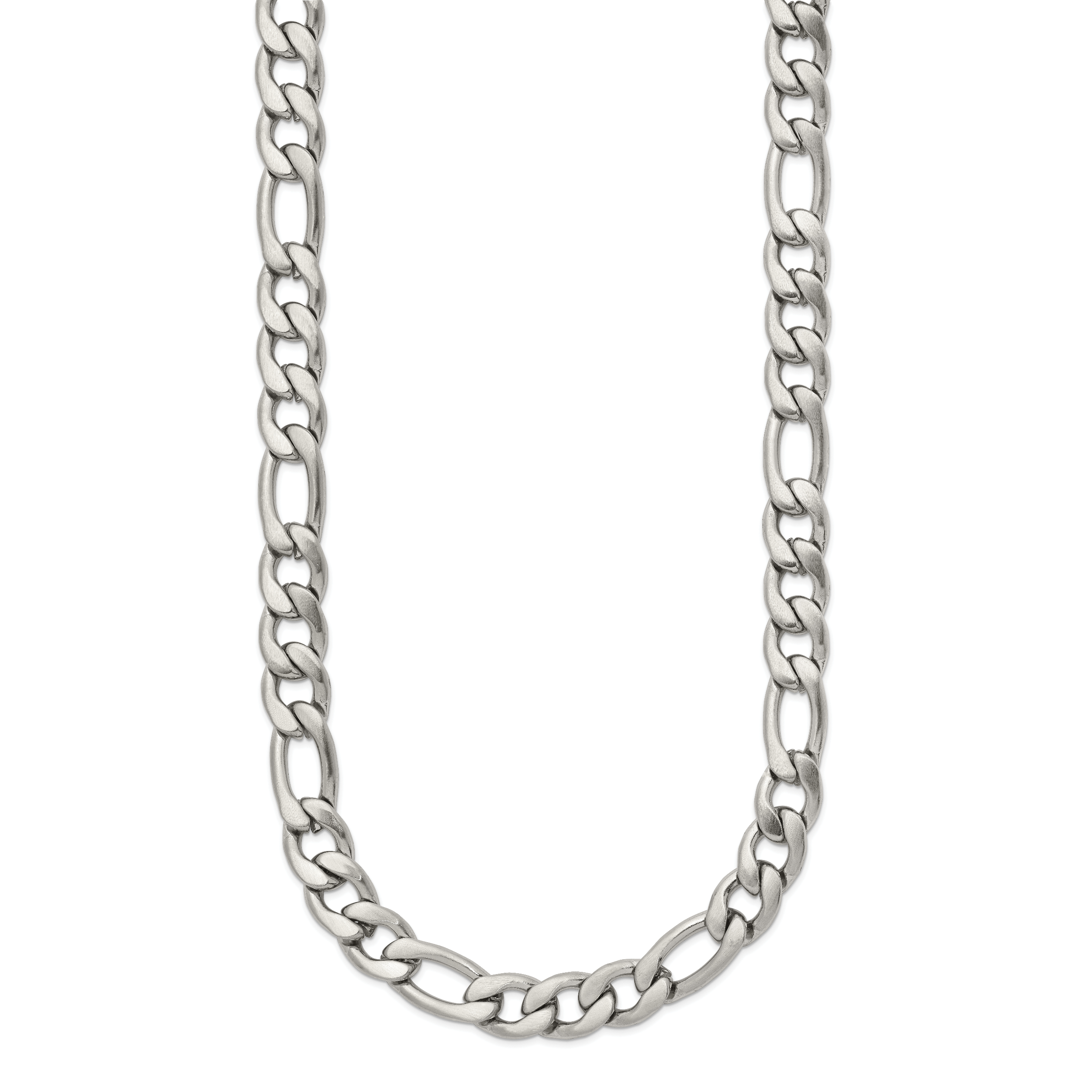 Chisel Stainless Steel Satin 7mm 18 inch Figaro Chain