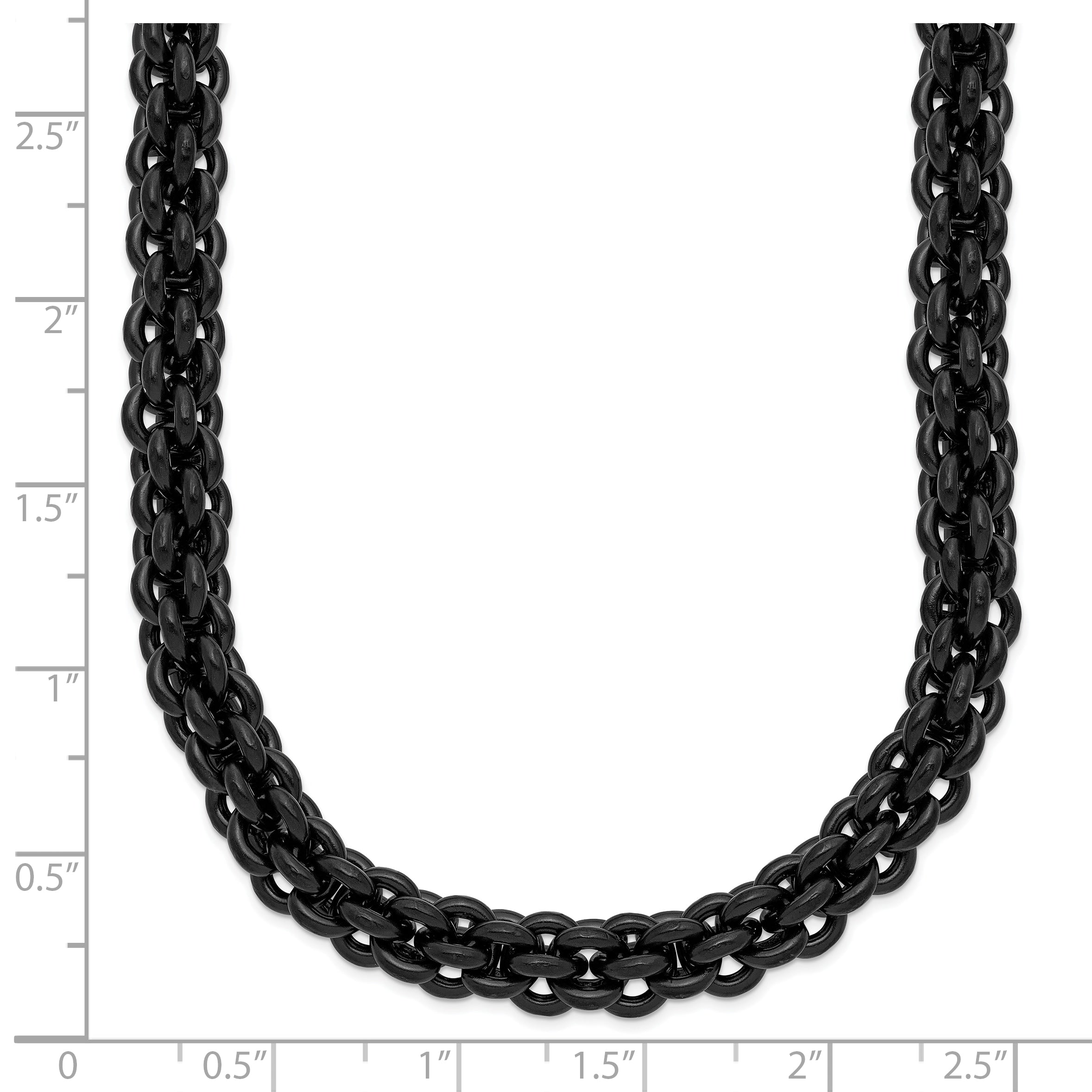 Chisel Stainless Steel Polished Black IP-plated 24 inch Necklace
