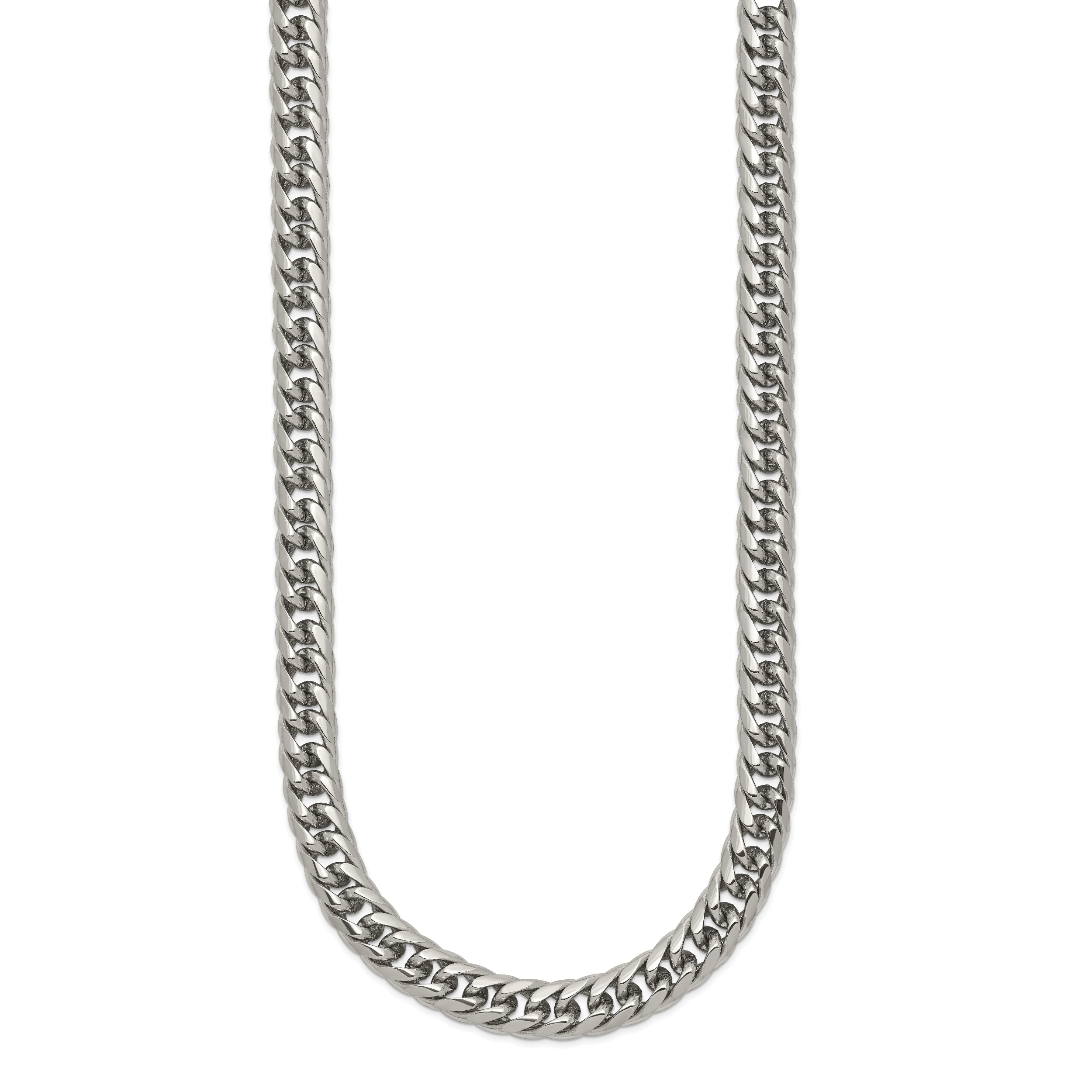 Polished Double Curb Chain Necklace in Stainless Steel, 7.25mm Secondary image