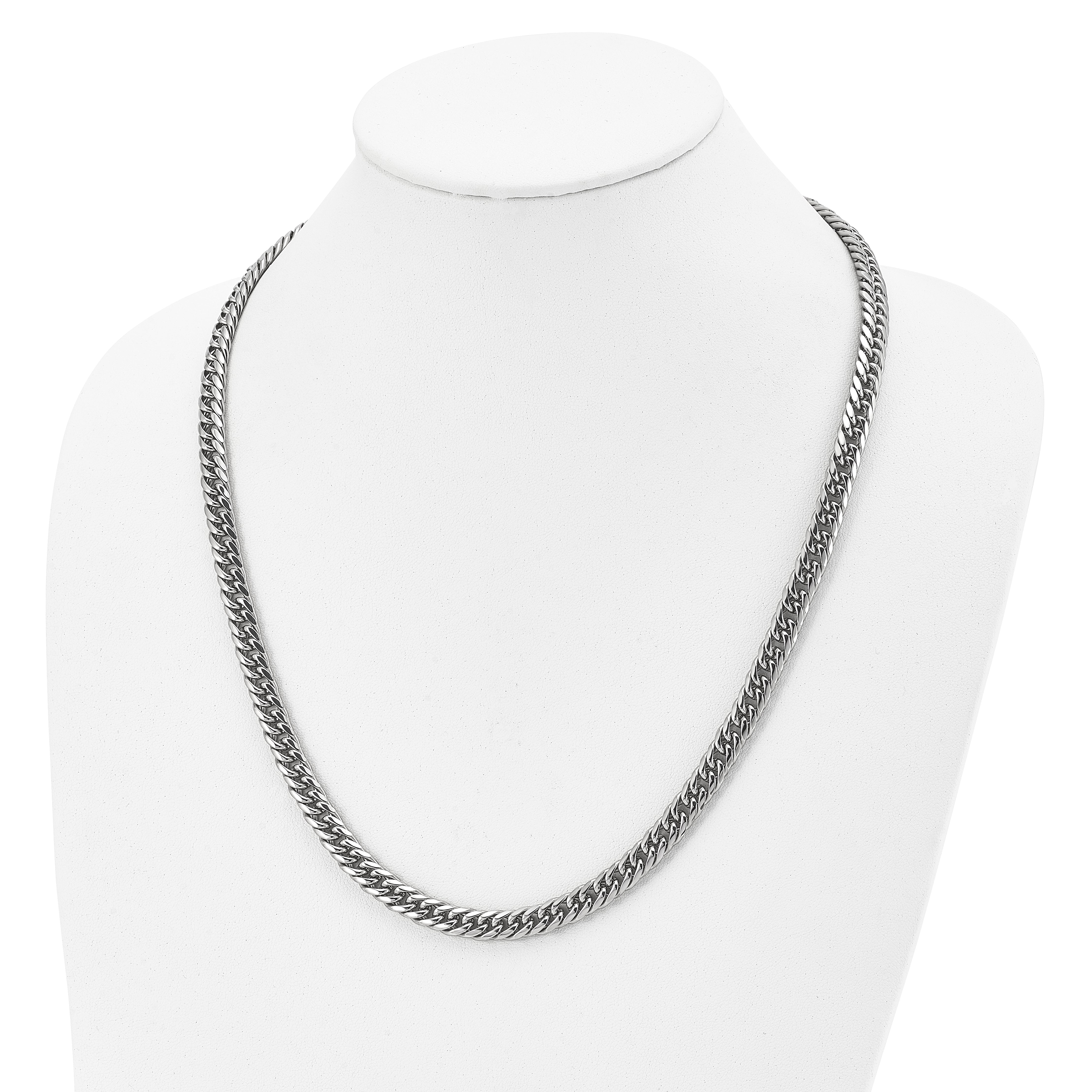 Chisel Stainless Steel Polished 24 inch Double Curb Chain Necklace