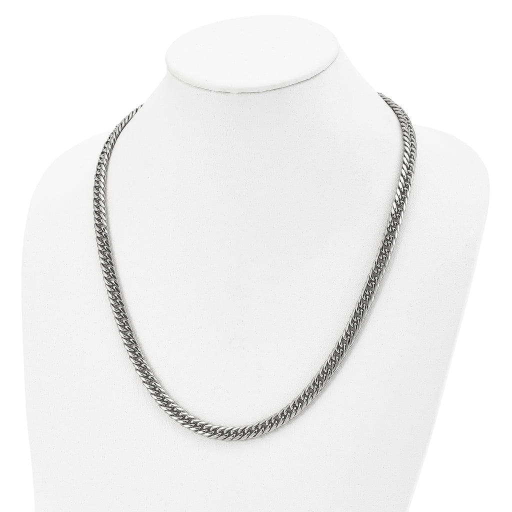 Chisel Stainless Steel Polished 24 inch Double Curb Chain Necklace