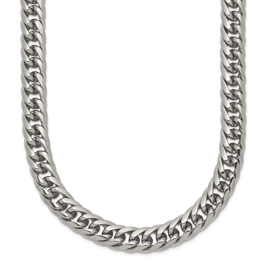 Chisel Stainless Steel Polished 24 inch Double Curb Chain Necklace