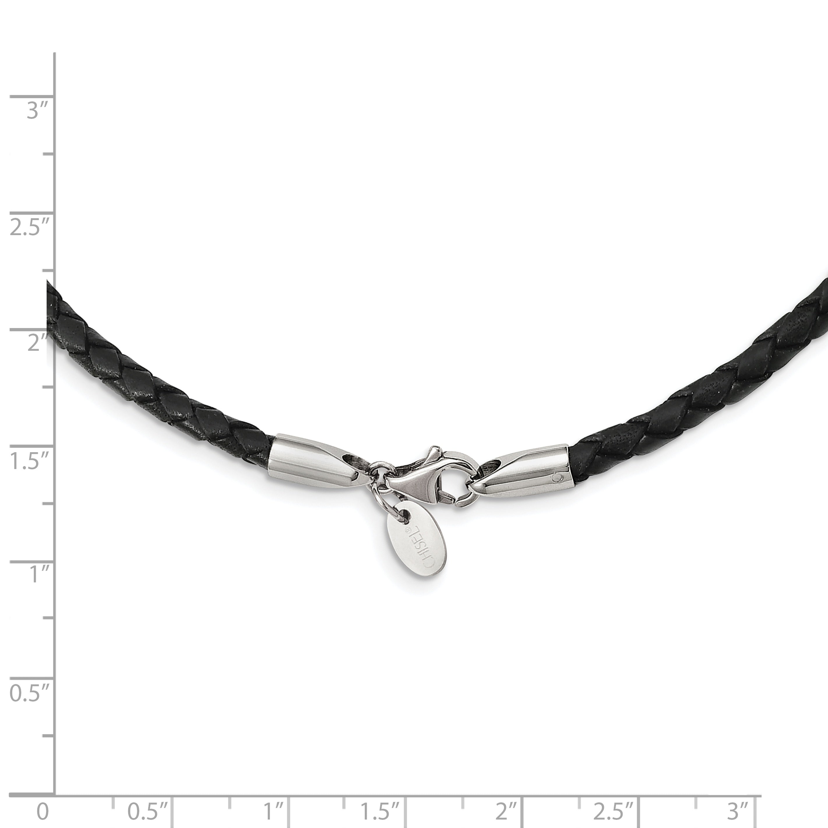 Chisel 4mm Genuine Leather Weave 18 inch Necklace Secondary image