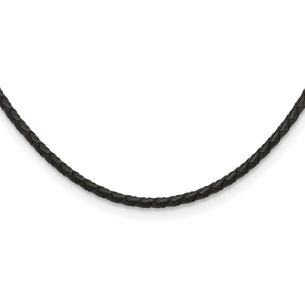 Chisel 4mm Genuine Leather Weave 18 inch Necklace