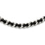 Stainless Steel Polished Black Leather Curb w/2in ext Choker Necklace