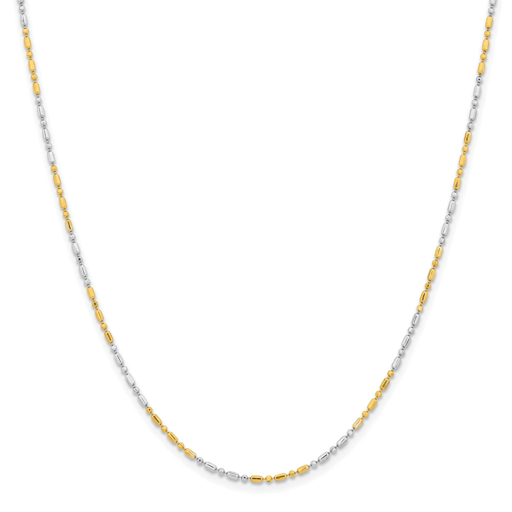 Brass Beaded Chain Necklace 1.2mm