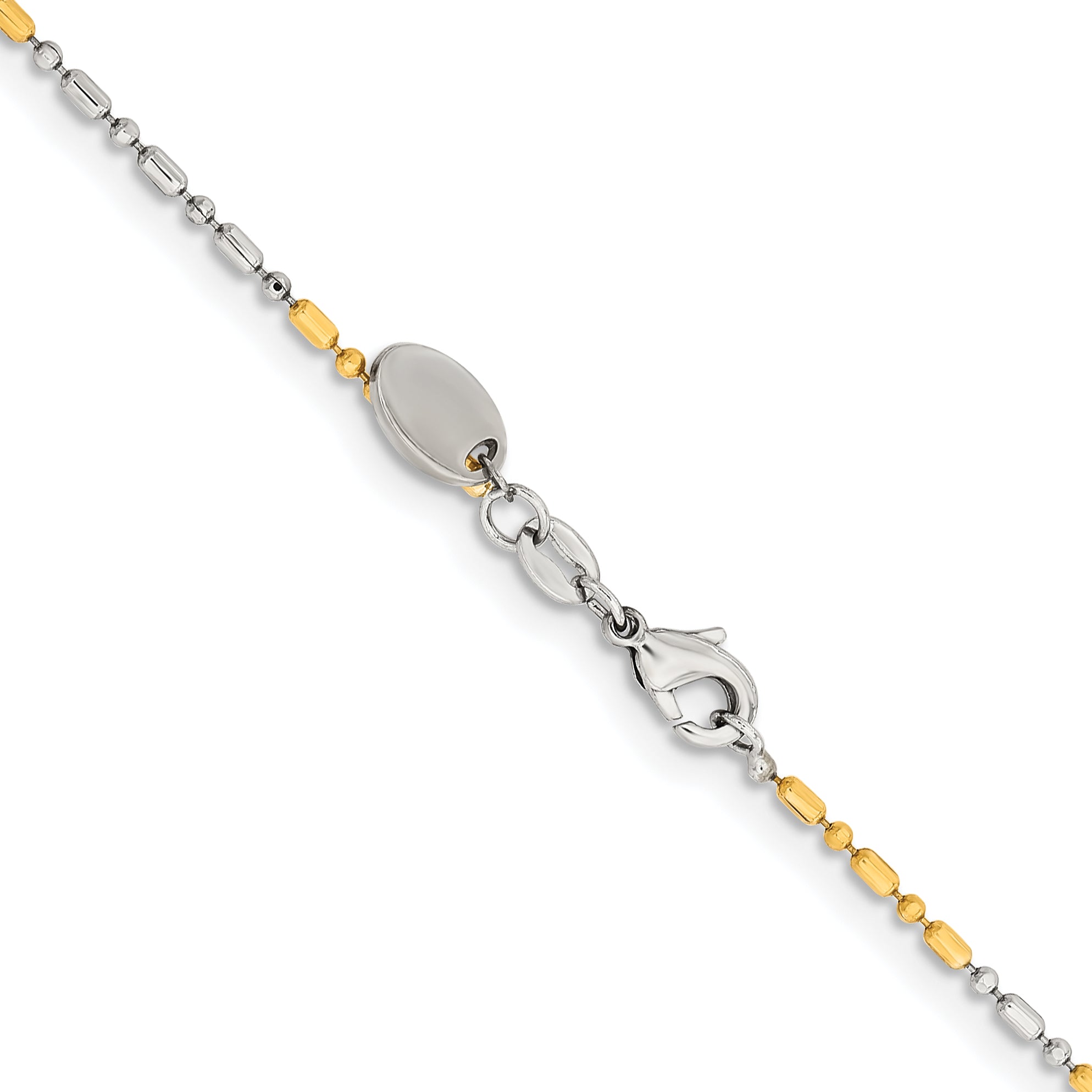 Brass Beaded Chain Necklace 1.2mm