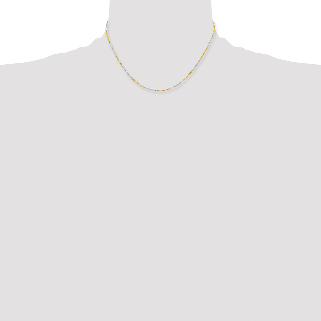 Brass Beaded Chain Necklace 1.2mm