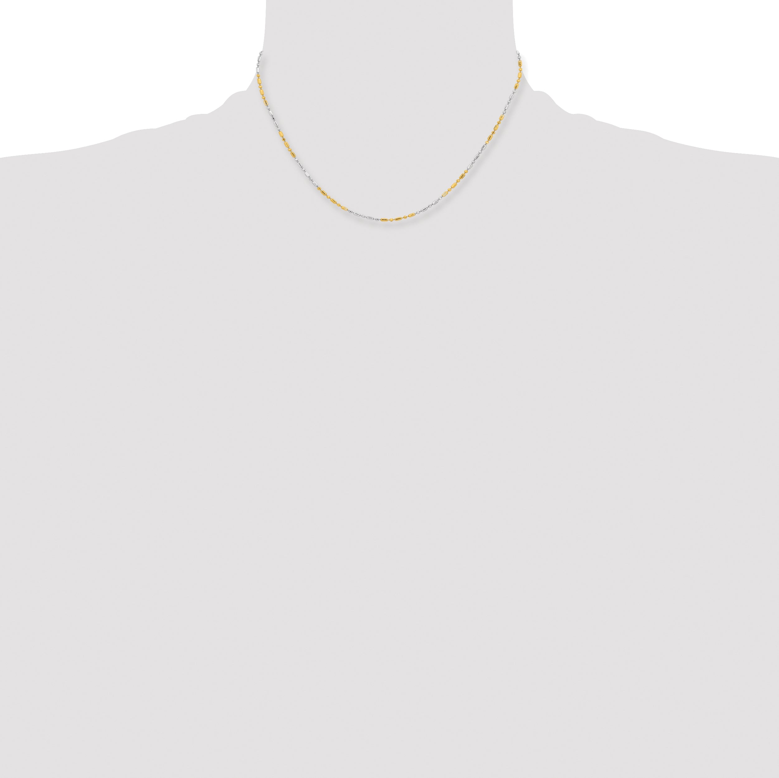 Brass Beaded Chain Necklace 1.2mm