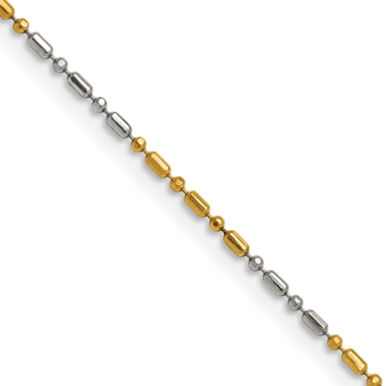 Brass Beaded Chain Necklace 1.2mm
