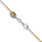 Brass Beaded Chain Necklace 1.5mm