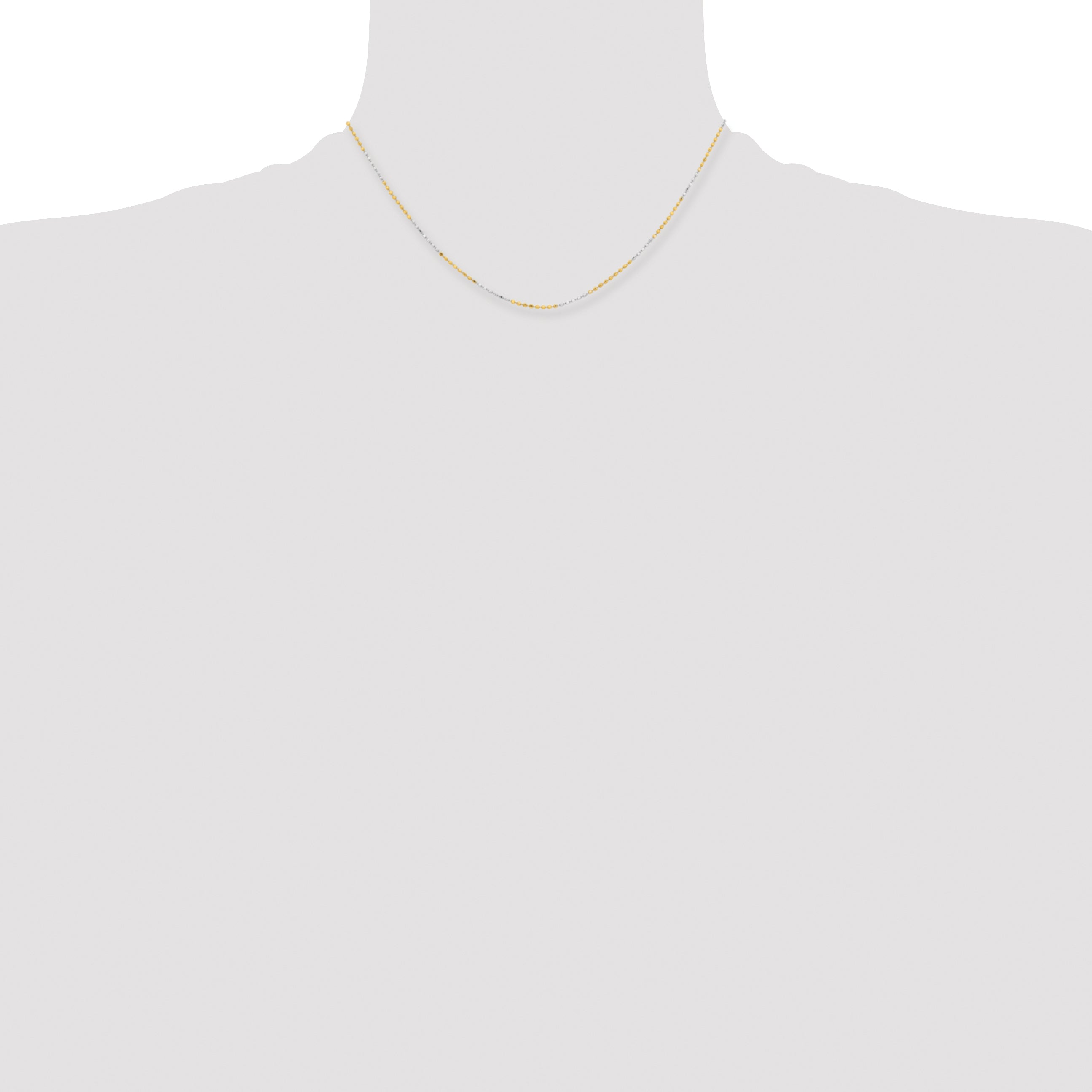 Brass Beaded Chain Necklace 1.5mm