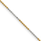 Brass Beaded Chain Necklace 1.5mm