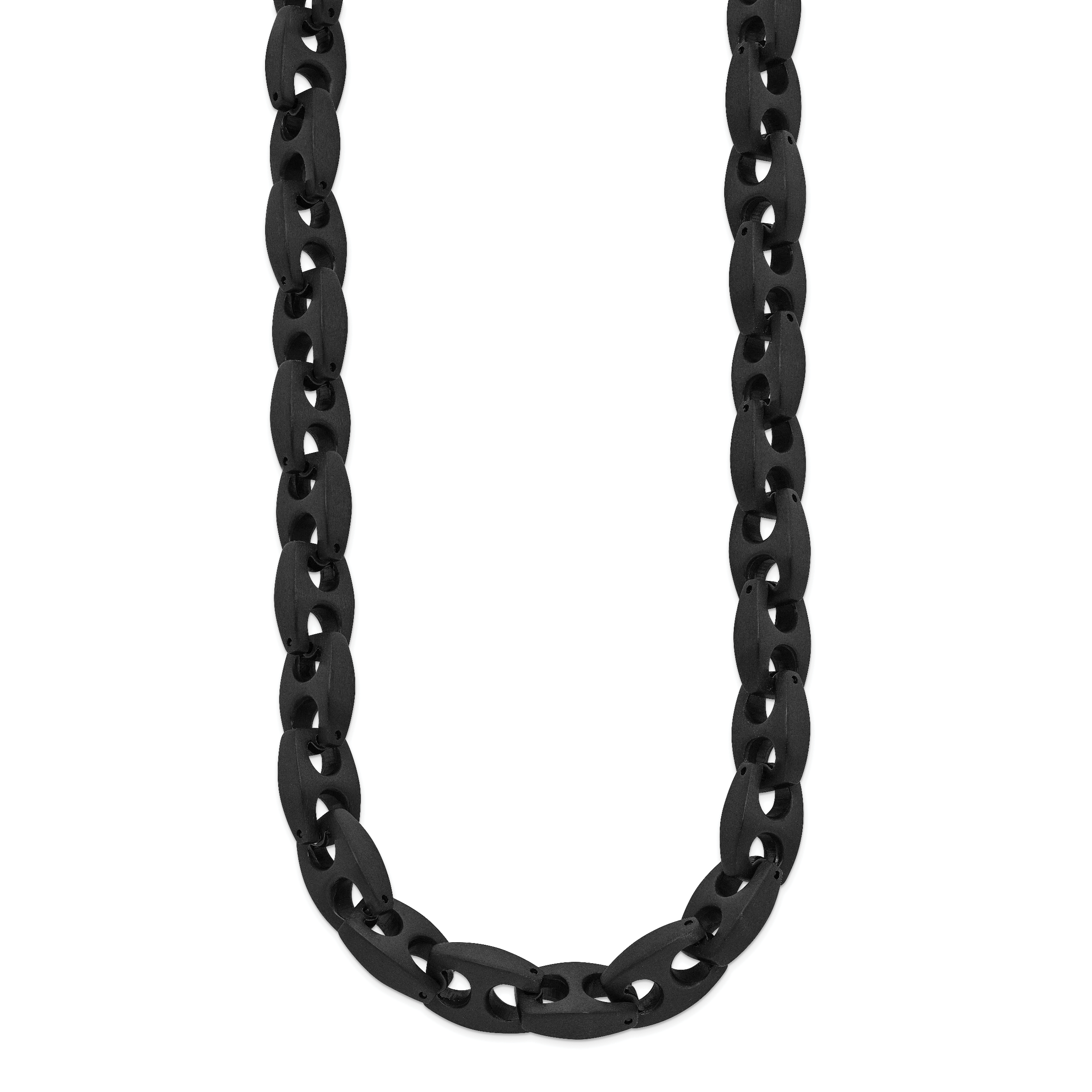 Chisel Stainless Steel Brushed Black IP-plated 24 inch Link Necklace Secondary image