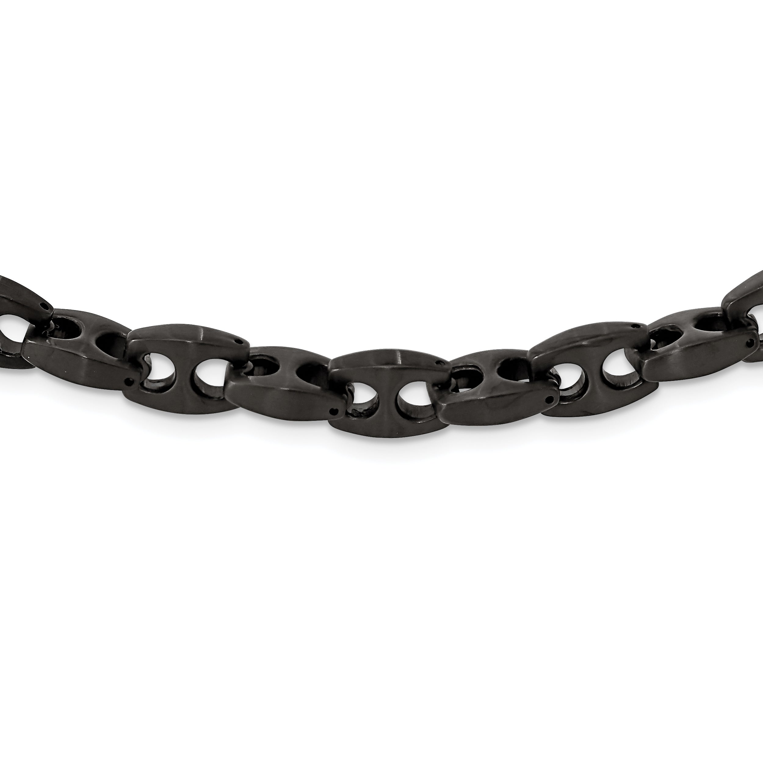 Chisel Stainless Steel Brushed Black IP-plated 24 inch Link Necklace