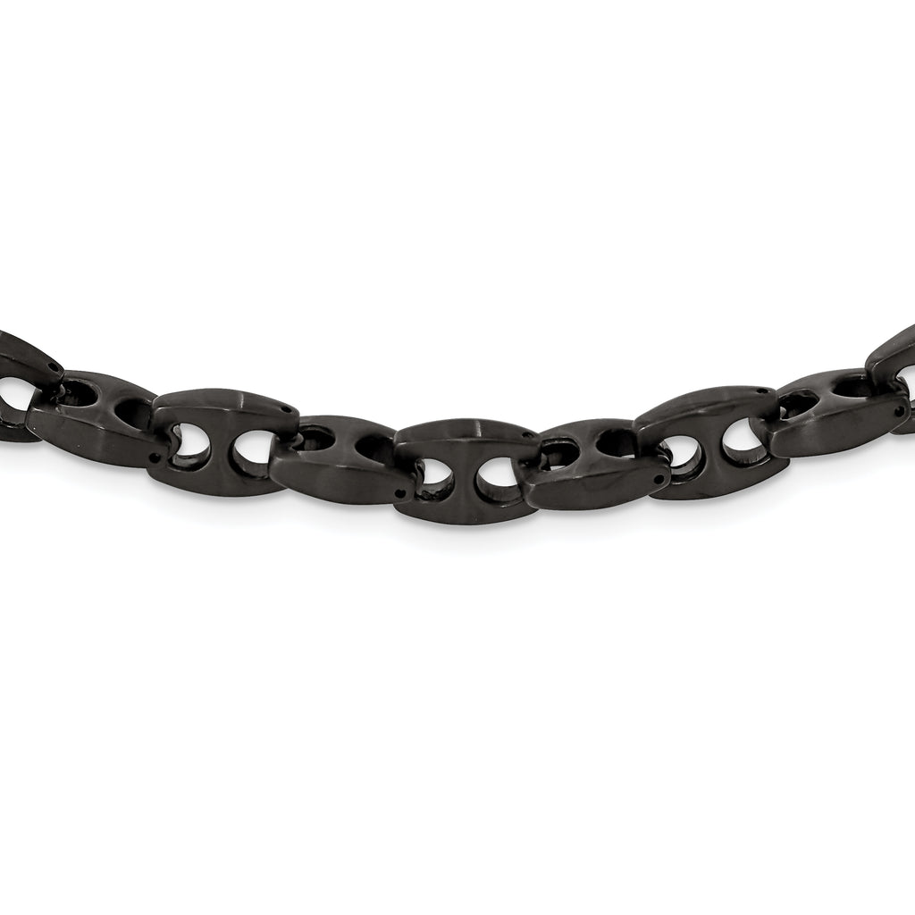 Chisel Stainless Steel Brushed Black IP-plated 24 inch Link Necklace