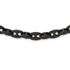 Chisel Stainless Steel Brushed Black IP-plated 24 inch Link Necklace