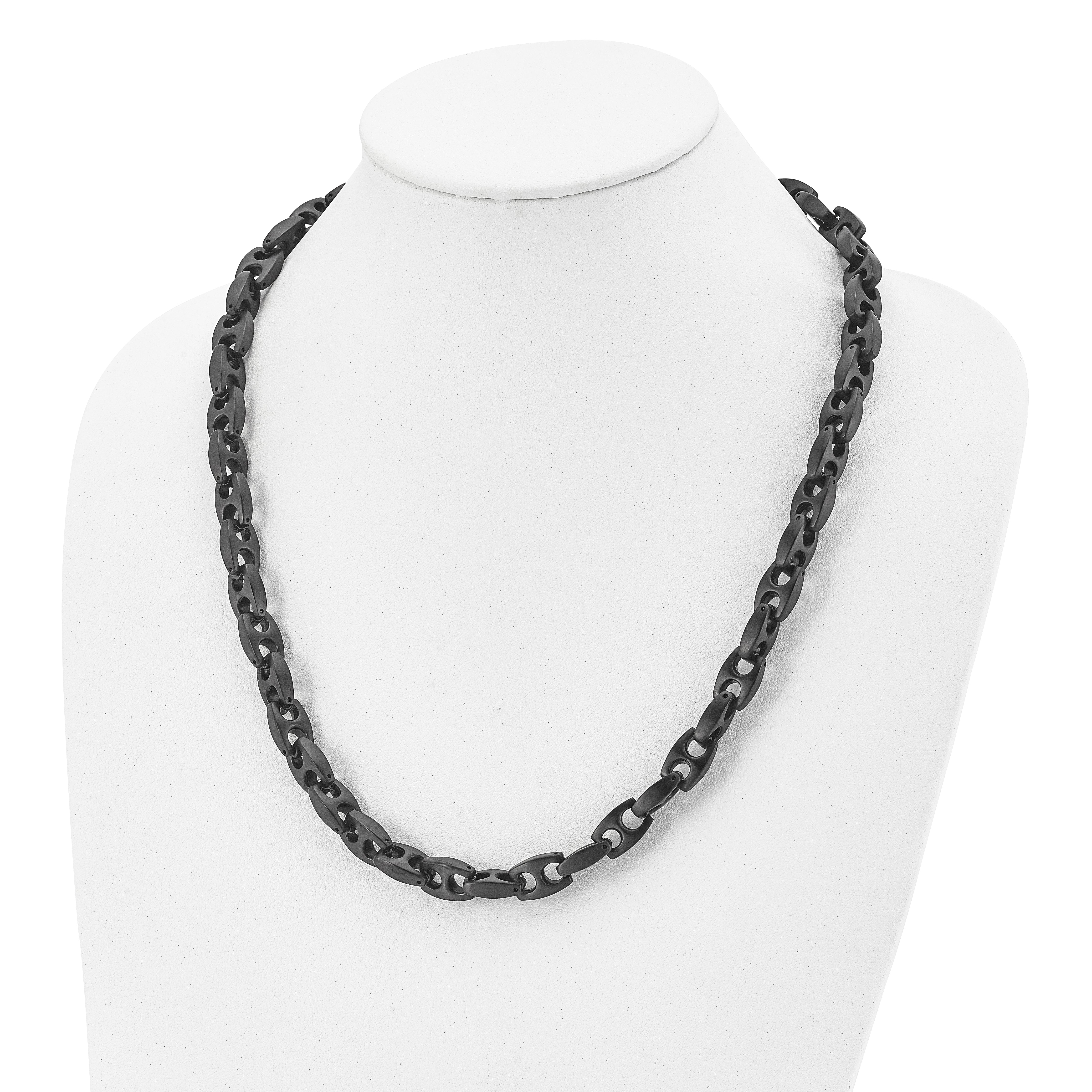 Chisel Stainless Steel Brushed Black IP-plated 24 inch Link Necklace