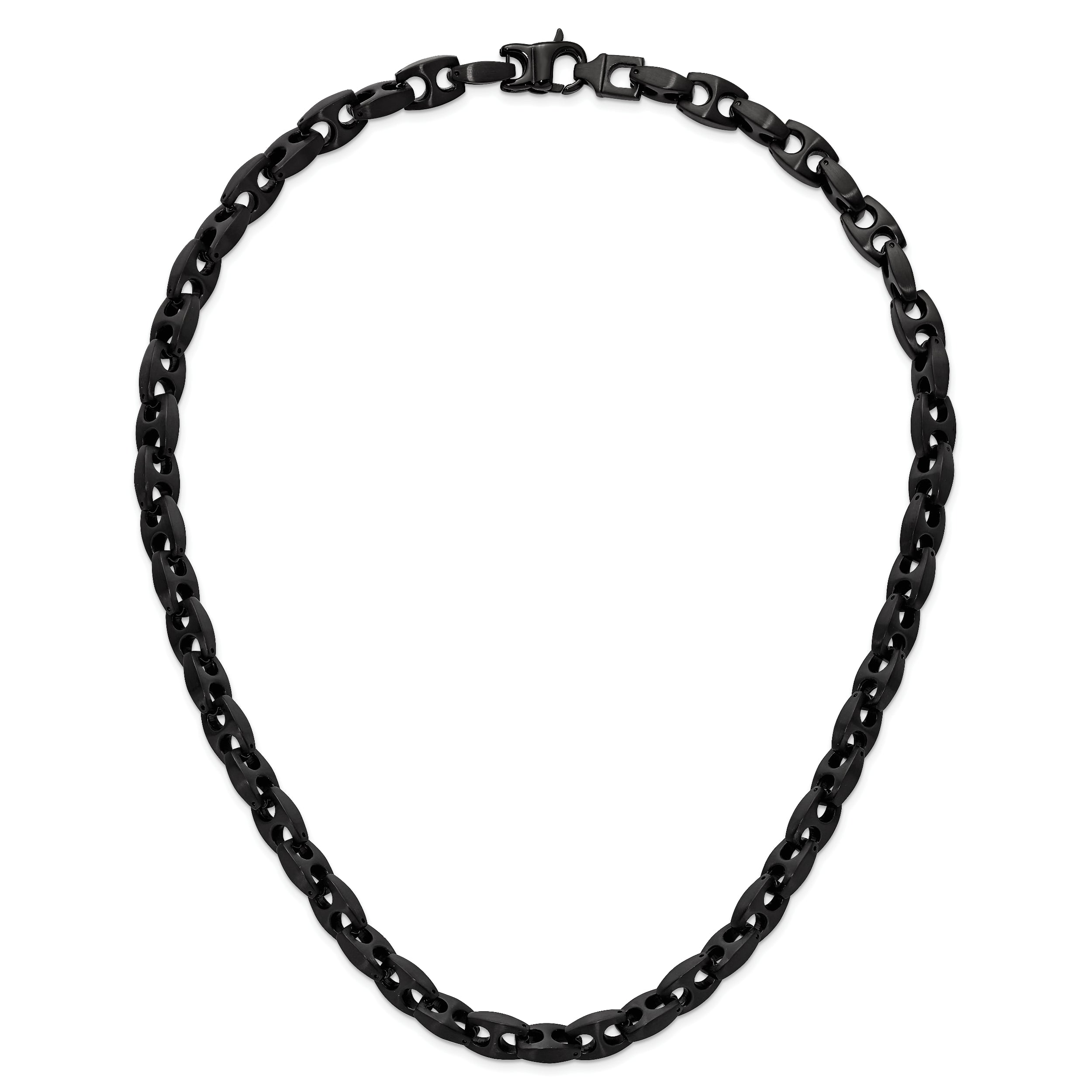 Chisel Stainless Steel Brushed Black IP-plated 24 inch Link Necklace