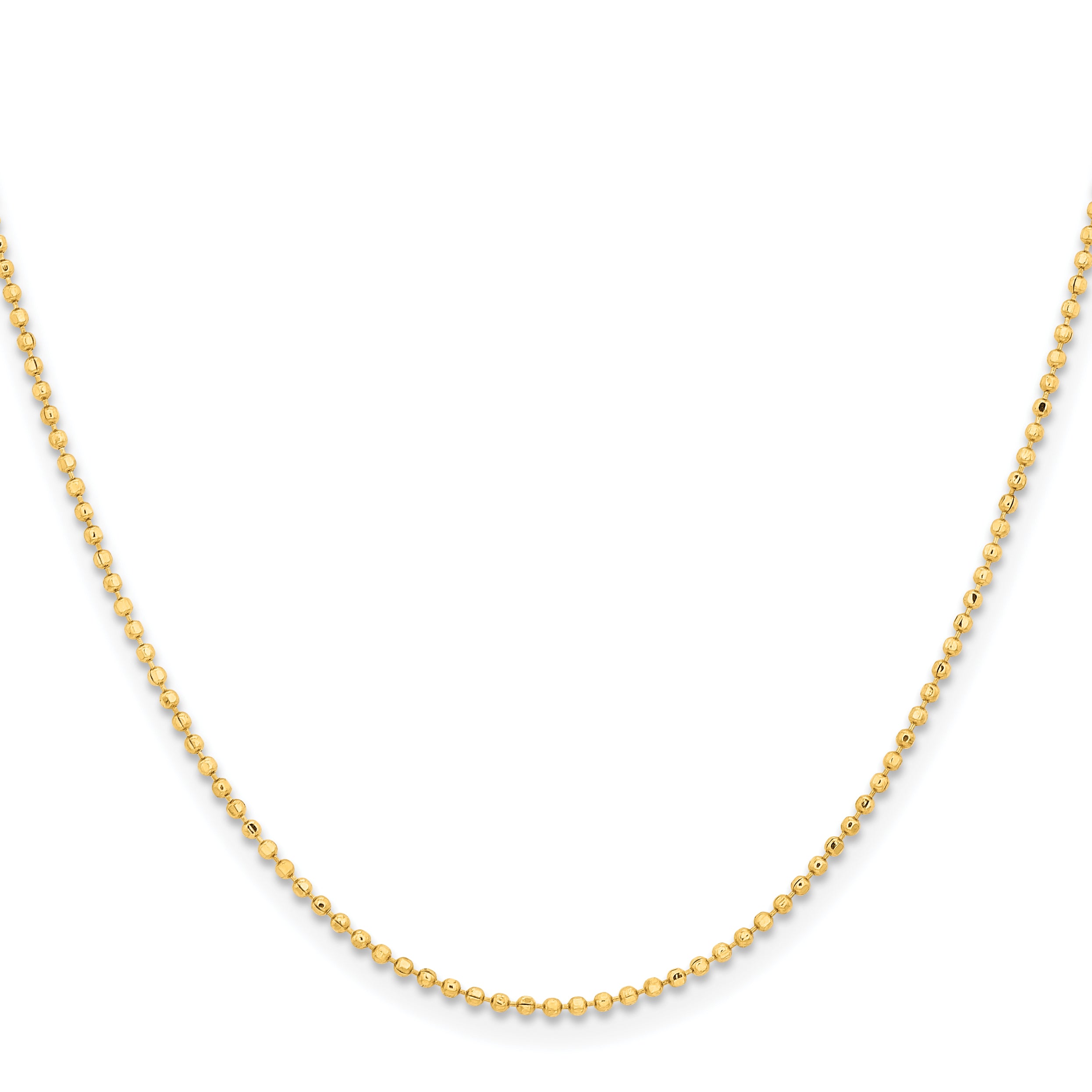 Brass Beaded Chain Necklace 1.5mm Secondary image