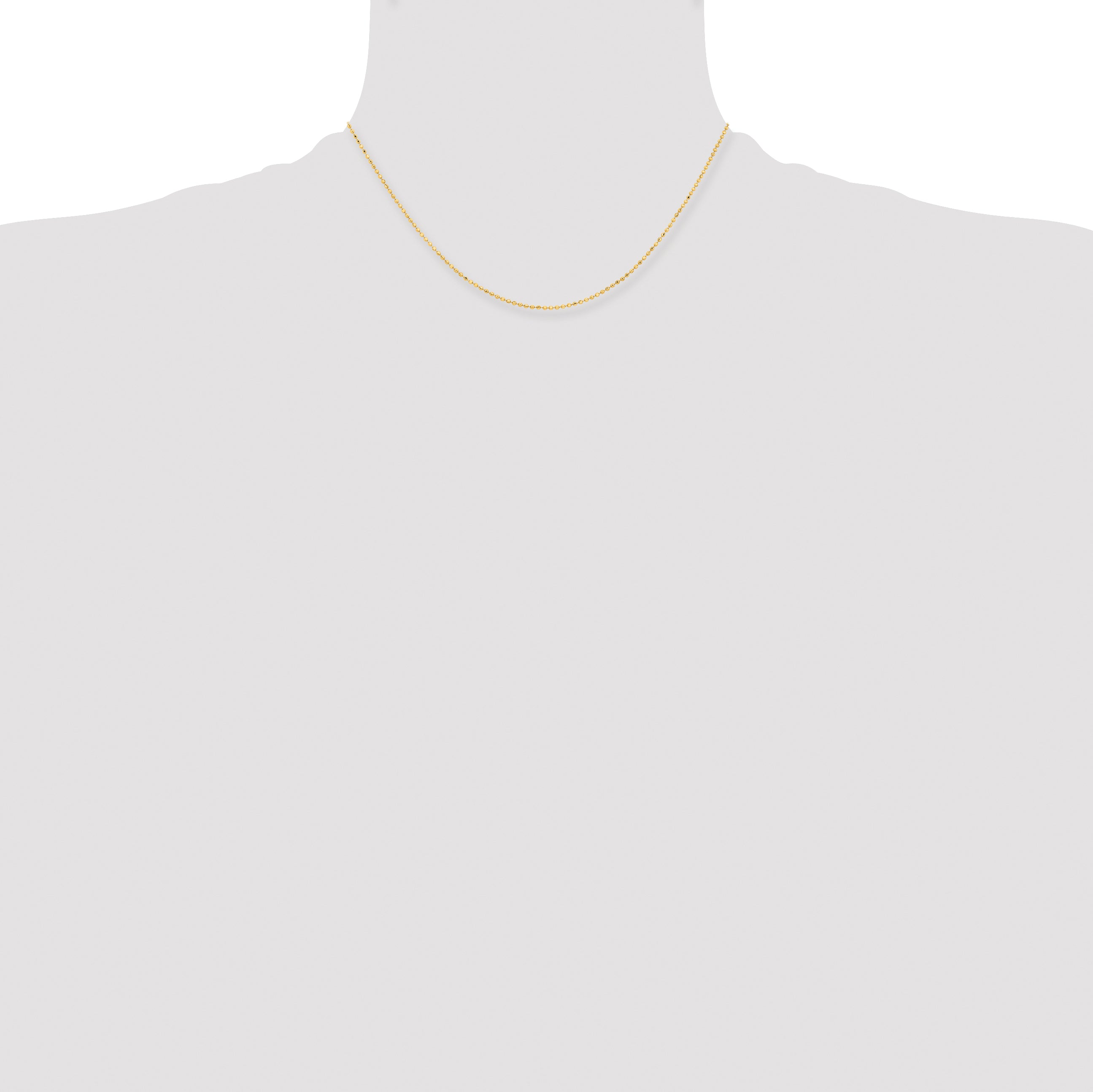 Brass Beaded Chain Necklace 1.5mm
