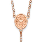 Chisel Stainless Steel Polished Rose IP-plated 30 inch Rosary Necklace